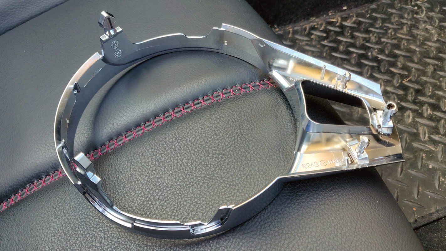 The airbag module's chrome surround
