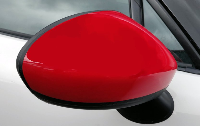 Close up of the finished wing mirror
