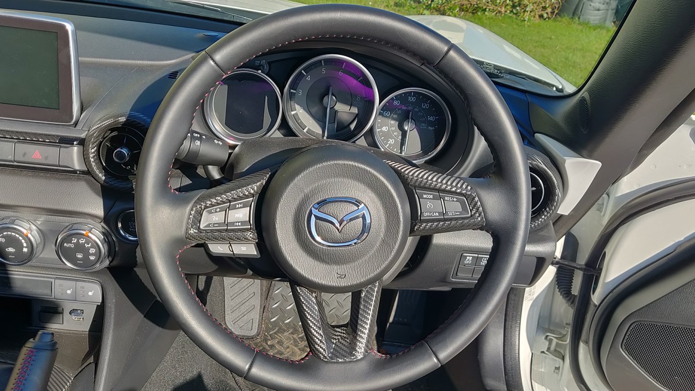 The finished, reassembled steering wheel